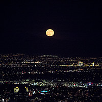 Buy canvas prints of Super Moon in Las Vegas by PhotoStock Israel