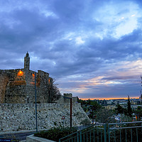 Buy canvas prints of David Tower at sunset  by PhotoStock Israel