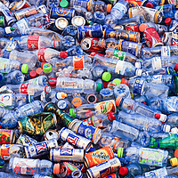Buy canvas prints of Plastic bottle recycling bin by PhotoStock Israel