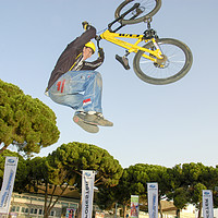 Buy canvas prints of Extreme Bicycle sport jump by PhotoStock Israel