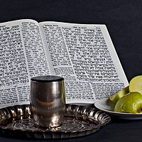 Buy canvas prints of Prayer book, Apple Honey, goblet by PhotoStock Israel