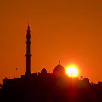 Buy canvas prints of Jisr Az-Zarqa The Mosque at sunrise  by PhotoStock Israel