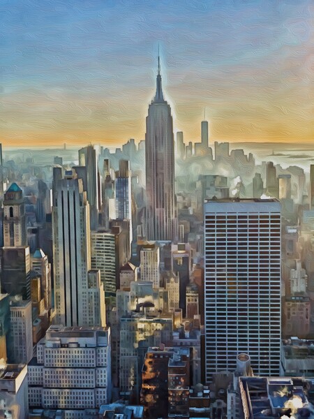 Empire State Skyscrapers Cityscape Picture Board by Leendert de Knegt