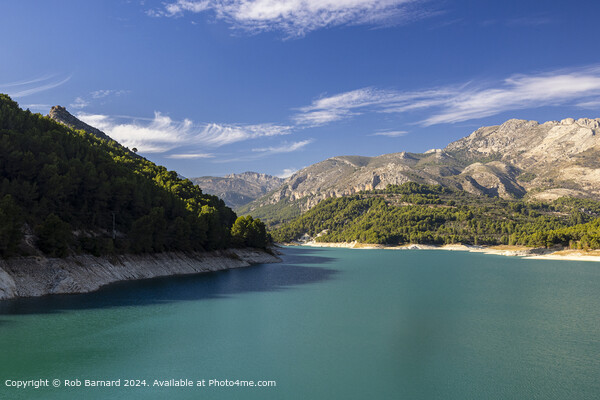 Reservoir in the mountains at Guadalest Picture Board by Rob Barnard