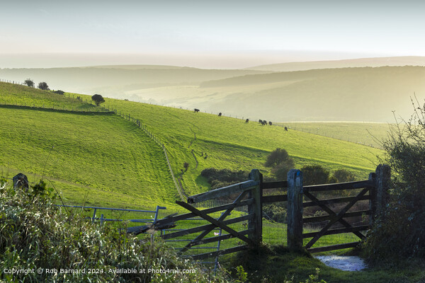South Downs Gate Landscape Picture Board by Rob Barnard