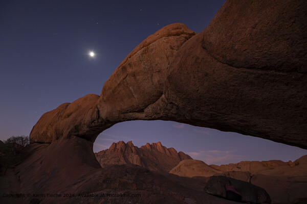 Spitzkoppe Arch Moonrise Picture Board by Karin Tieche