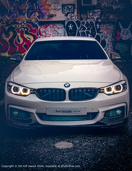 Car With Bright Headlights BMW Picture Board by Md Arif Jawed