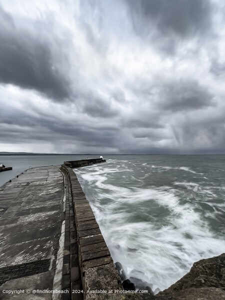 Burghead Harbour dramatic waves Picture Board by @findhornbeach 