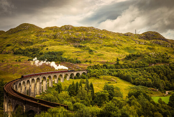 Glenfinnan Viaduct and the Jacobite Express steam  Picture Board by Andrew Briggs