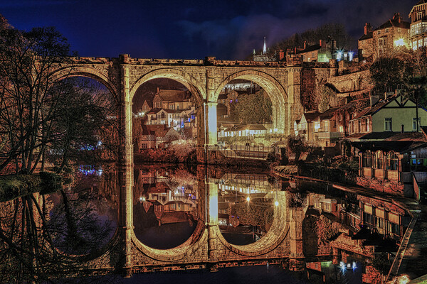 Knaresborough Railway Viaduct and the River Nidd in Yorkshire, England. Picture Board by Andrew Briggs