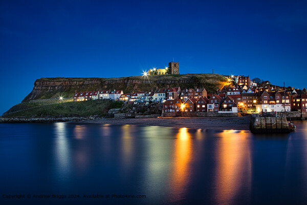 Whitby by night. Picture Board by Andrew Briggs