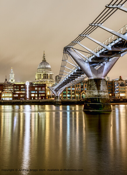 St Paul's Cathedral and the Millennium Bridge in London. Picture Board by Andrew Briggs