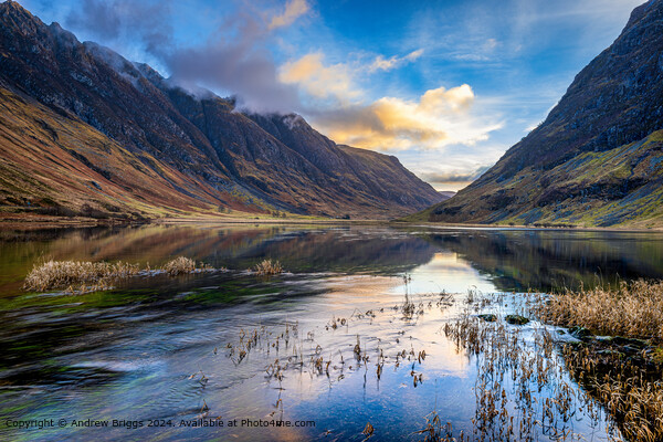 Glencoe Mountains Reflection Picture Board by Andrew Briggs
