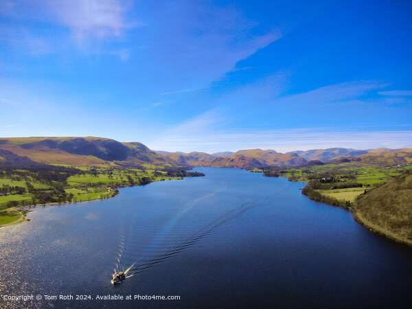 Ullswater Steam Boat Tranquility Picture Board by Tom Roth