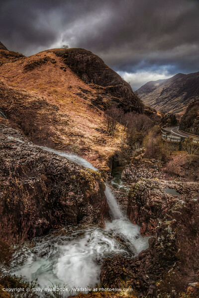 Glencoe Autumn Waterfall Picture Board by Sally Ryall