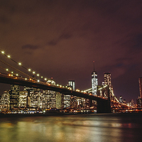 Buy canvas prints of  Brooklyn Bridge by Night by Adam Levy