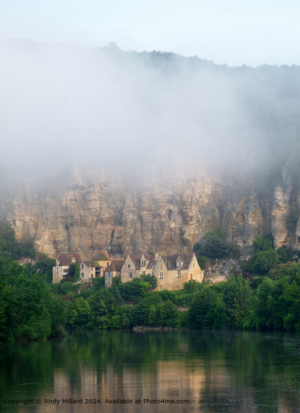 Misty River Reflection, La Roque-Gageac Picture Board by Andy Millard