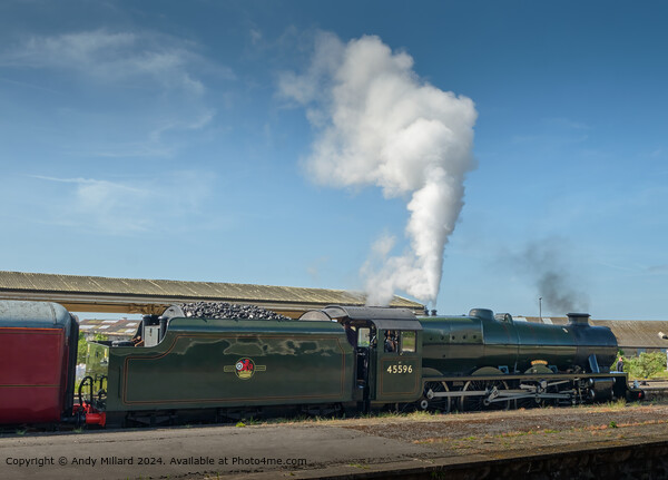 Loco 45596 letting off steam Picture Board by Andy Millard