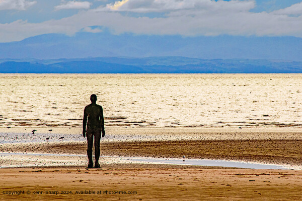 Crosby Beach with art installation Picture Board by Kenn Sharp
