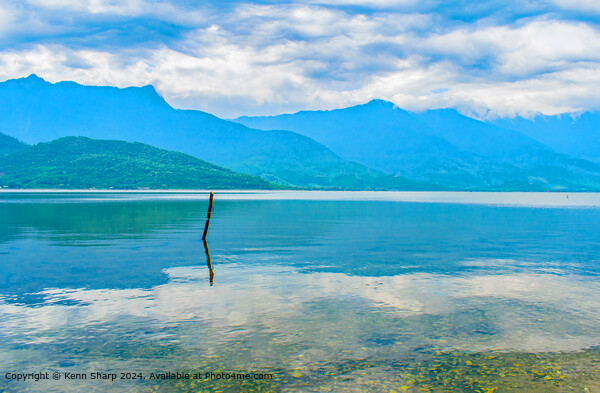 Tranquil Blue Water Reflections on the Oyster Lagoon Hue Vietnam Picture Board by Kenn Sharp