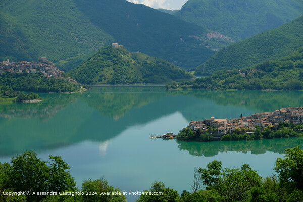 Lake Turano Italian Countryside Picture Board by Alessandra Castagnolo