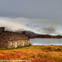 Buy canvas prints of Winter scene at Loch Stack, Scotland by Gabor Pozsgai