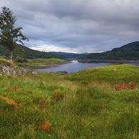 Buy canvas prints of Glen Finglas Reservoir in the autumn, Scotland by Gabor Pozsgai
