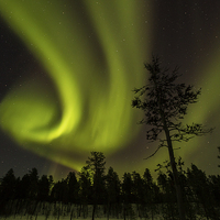 Buy canvas prints of Northern light in Finland by Gabor Pozsgai