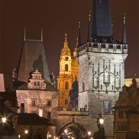 Buy canvas prints of Lesser Town Bridge Towers. Prague by Gabor Pozsgai