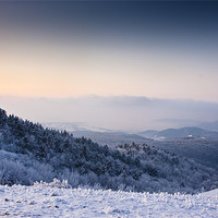 Buy canvas prints of Evening winter landscape by Gabor Pozsgai