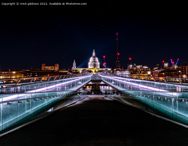 London St Paul's Cathedral over Millennium Bridge Picture Board by mick gibbons