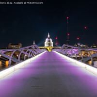 Buy canvas prints of London St Paul's Cathedral over Millennium Bridge by mick gibbons