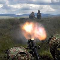 Buy canvas prints of A firepower demo by mick gibbons
