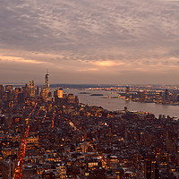 Buy canvas prints of New York City Skyline view from Empire State Build by mick gibbons