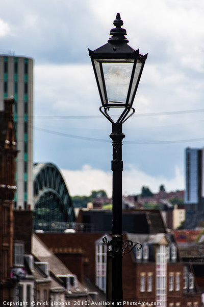 City of Newcastle street life, Tyne Bridge Framed Mounted Print by mick gibbons