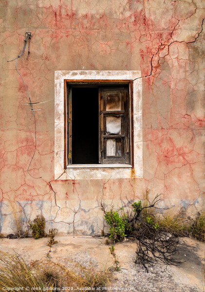 Derelict Window Picture Board by mick gibbons