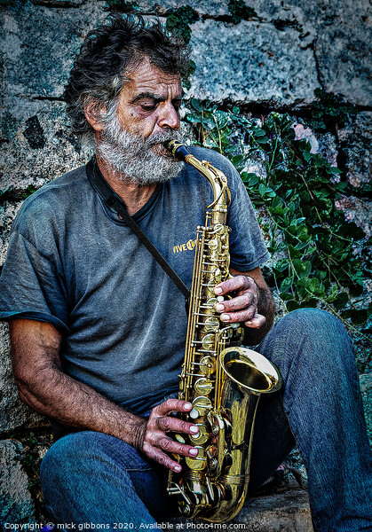Busting a tune on the saxophone Picture Board by mick gibbons