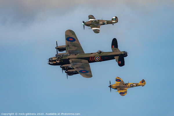 Battle Of Britain Memorial Flight  Picture Board by mick gibbons
