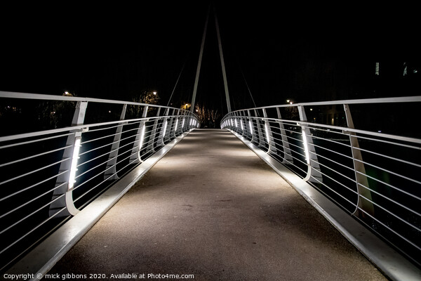 Light Bridge across the River Wear in Durham Picture Board by mick gibbons