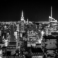 Buy canvas prints of New York Empire State Building Night Life Black and White by mick gibbons