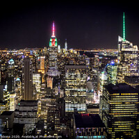 Buy canvas prints of New York Empire State Building Night Life by mick gibbons