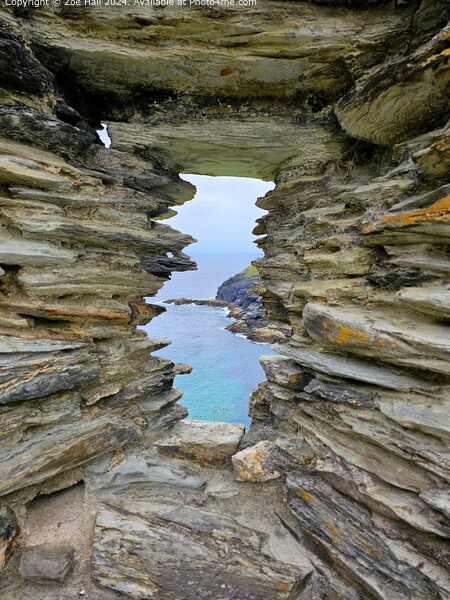Tintagel Sea View Picture Board by Zoe Hall