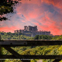 Dover Castle Red Sky Landscape