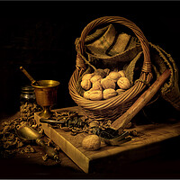 Walnuts, Basket, Nutcracker
