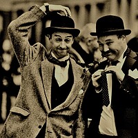 Buy canvas prints of Laurel and Hardy. by Michael Snead