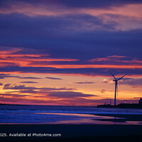 Vibrant Sunrise Sky Over Cambois Beach