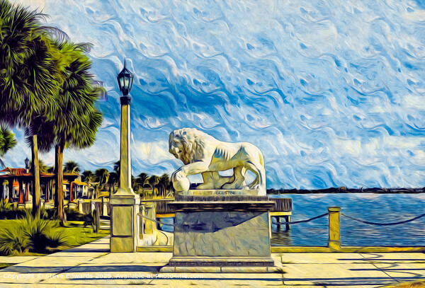 Standing Guard at the Bridge of Lions Picture Board by Steve Edwards