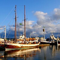 Husavik Bay Sunset Sailboats