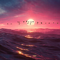 Brent Geese at Sunset