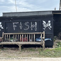 Weathered Fishing Hut &amp; Bench in Hastings, East Su